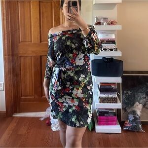 Banana republic floral off shoulder dress